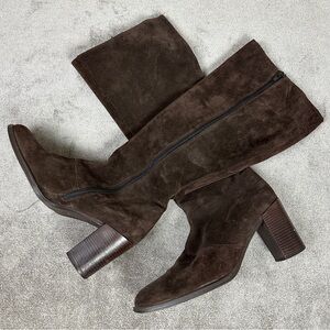 AMERICAN EAGLE OUTFITTERS Vintage Brown Suede Leather Boots Made in Italy Size 9